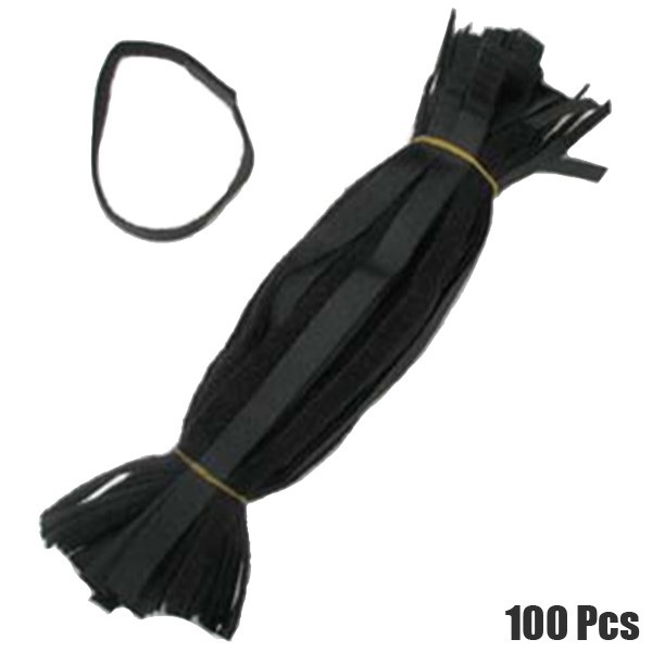 100 Pcs 12" Reusable Hook Loop Cable Ties Cord Wire Strap Wrap Holder Black