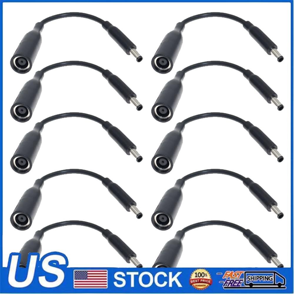 10Pack Power Charger Converter Adapter Cable For DELL small Tips 7.4mm To 4.5mm