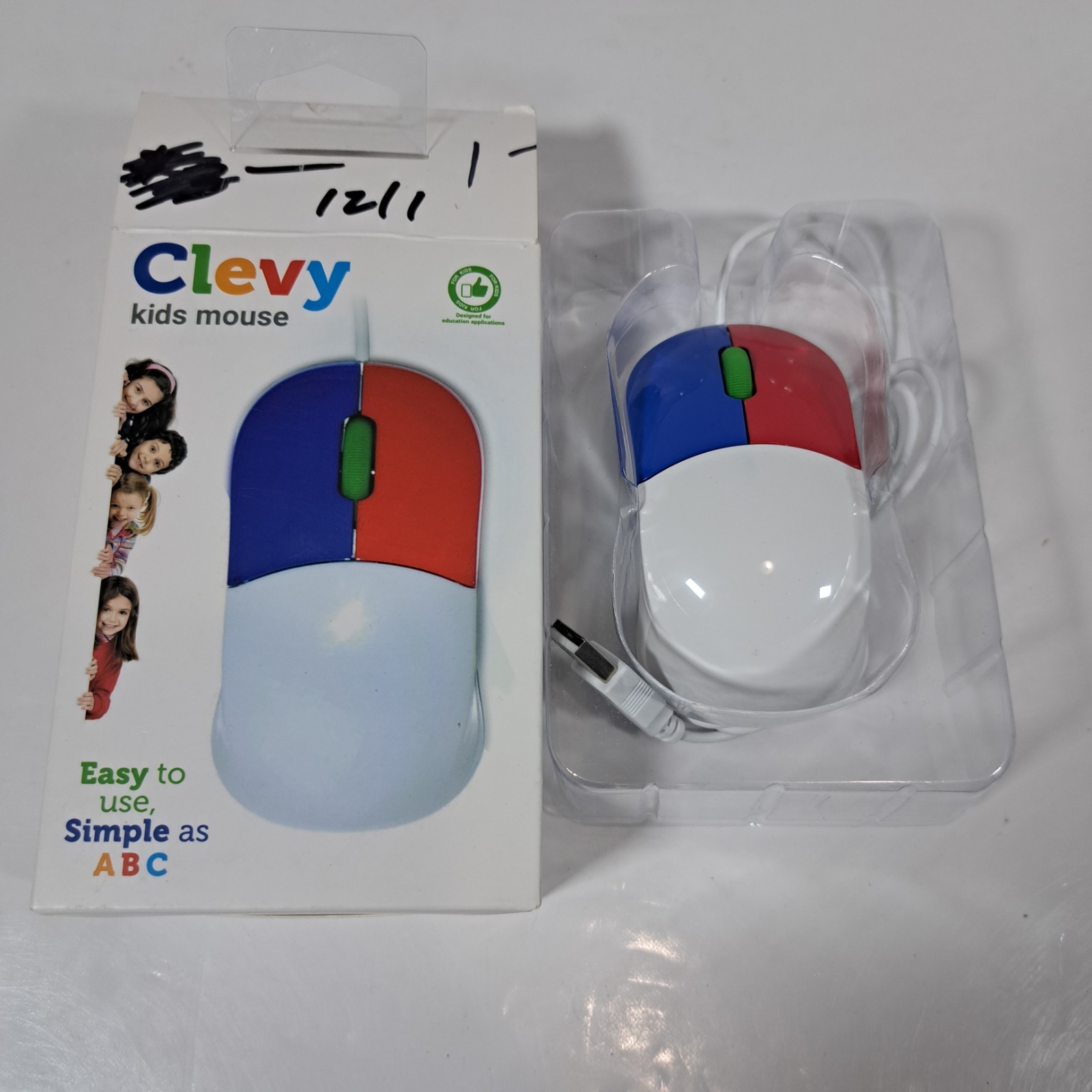 Clevy Kids Mouse - Colorful Ergonomic USB Computer and Laptop Kids Mouse Open Bx
