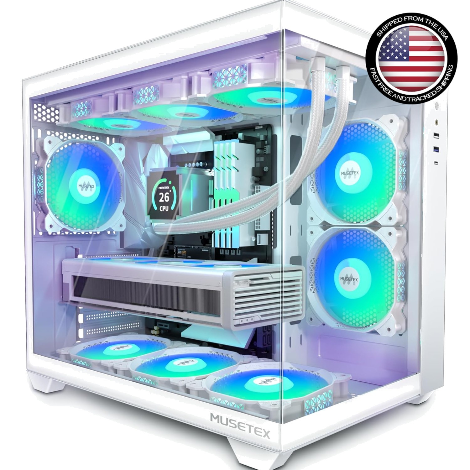 High-Performance ATX Case Y6 - 270° Full View Tempered Glass & Stunning Lighting
