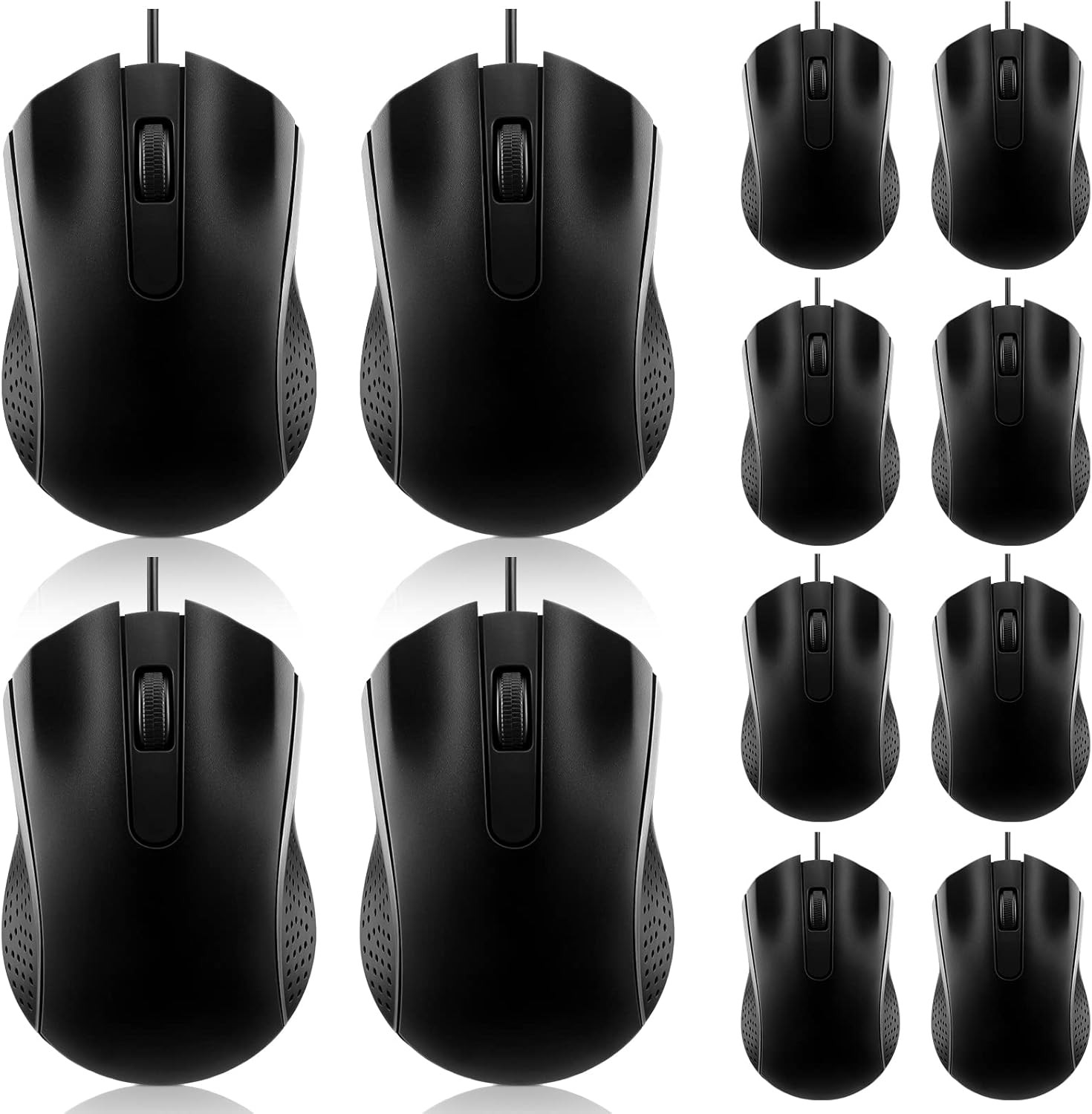 Hoteam 12 Pcs Wired Computer Mouse Bulk Cord USB Computer Mice Ergonomic Wired M