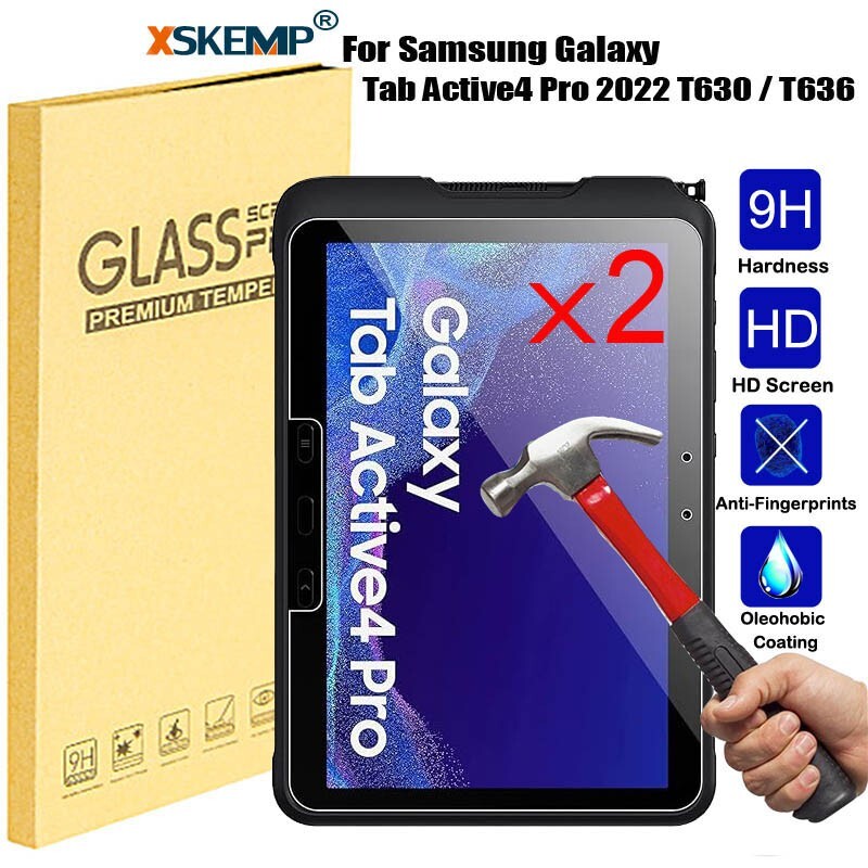 2Pcs Fr Samsung Galaxy Tab Active4 Pro T630 T636 Screen Protector Tempered Glass