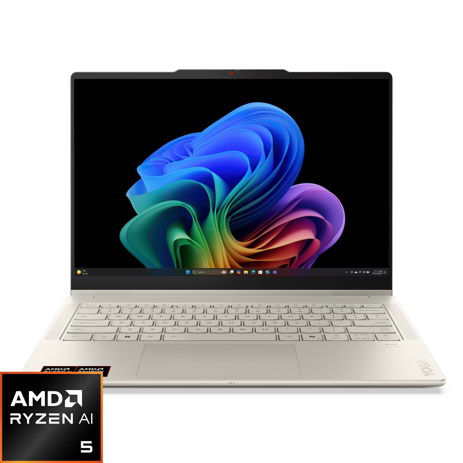 Lenovo - Yoga 7a 2-in-1 14" 2K OLED Touchscreen Laptop - AMD Ryzen AI 5 430 2...