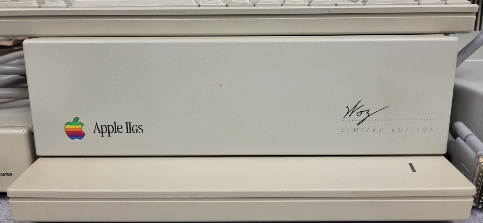 Vintage Apple IIgs WOZ Signature Edition Computer and Floppy Drive & RGB Monitor
