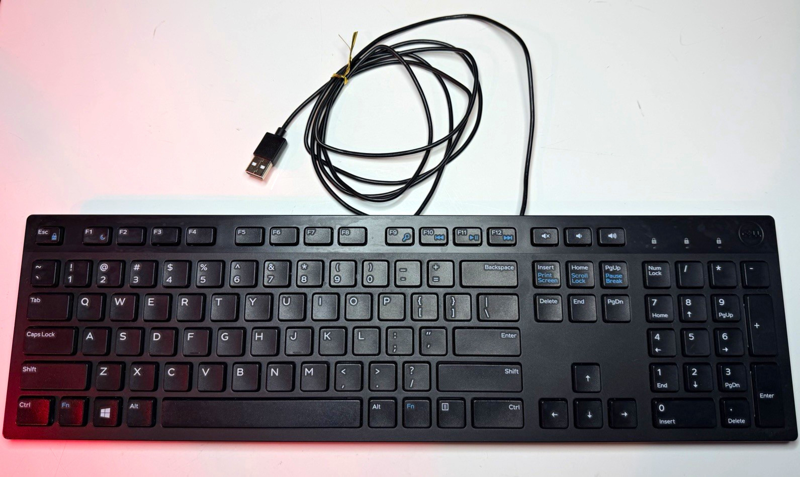 Dell KB216d Wired USB Keyboard, Full-Size with Numeric Keypad, Black