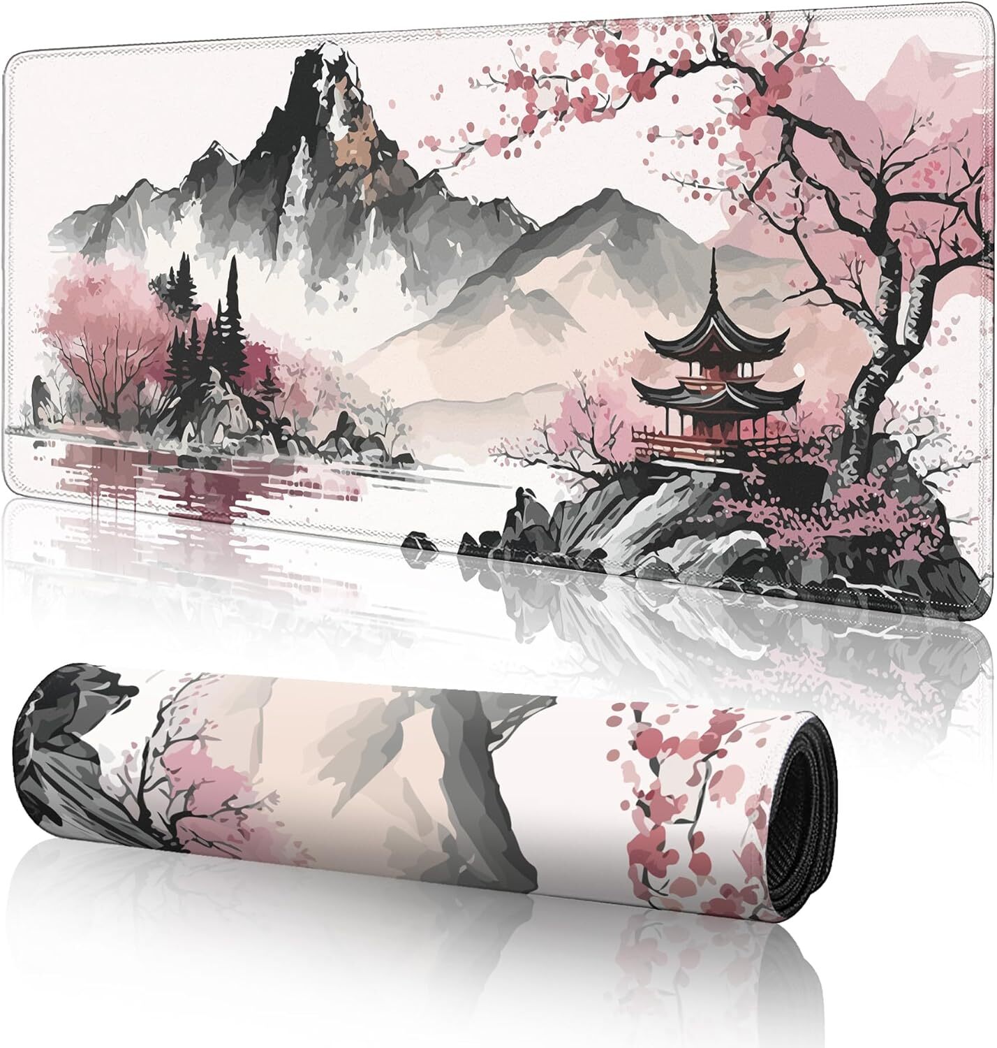 Watercolor Cherry Blossom Large Gaming Mouse One Size, 