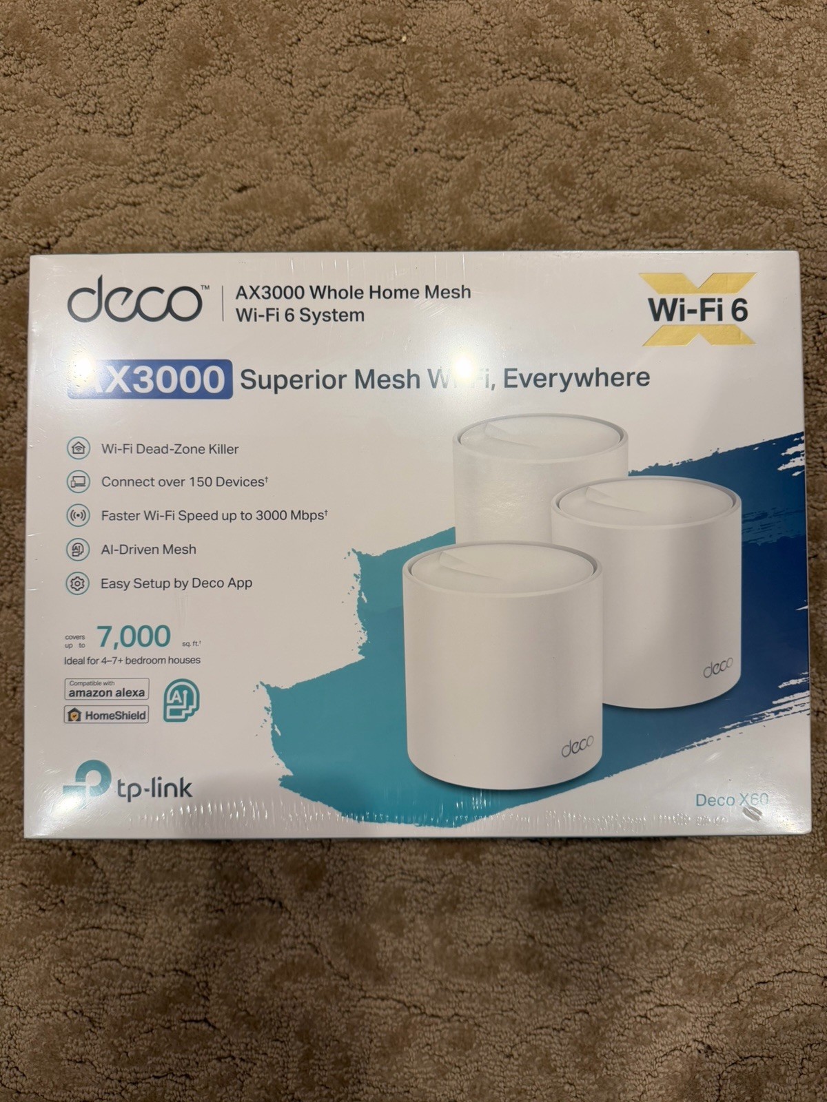 NEW TP-Link Deco X60 AX3000 WiFi 6 Mesh Router System Whole Home 3-Pack
