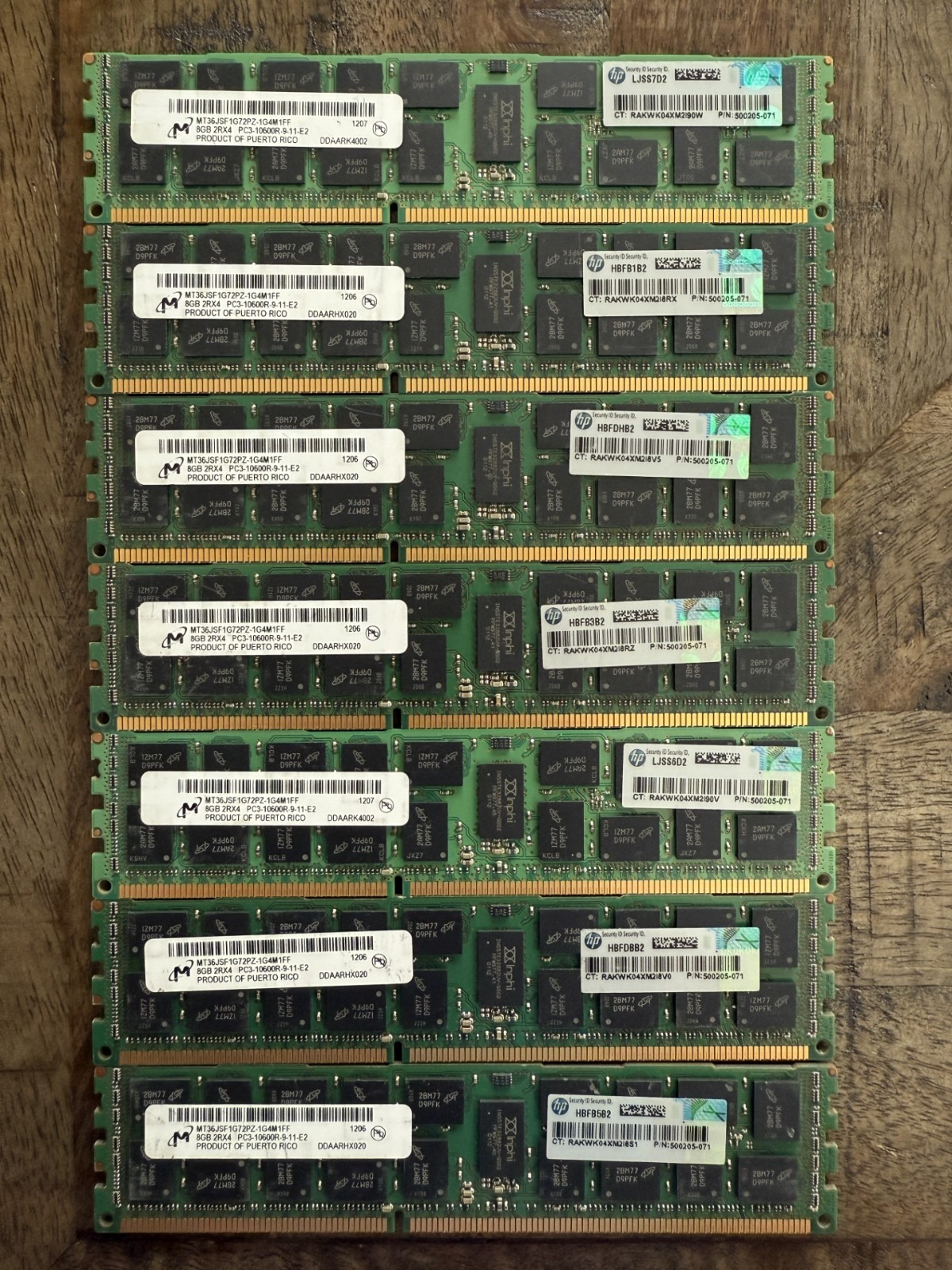 Memorex 8GB 2Rx4 PC3 10600 9-11-e2 MT36JSF1G72PZ-1G4M1FF
