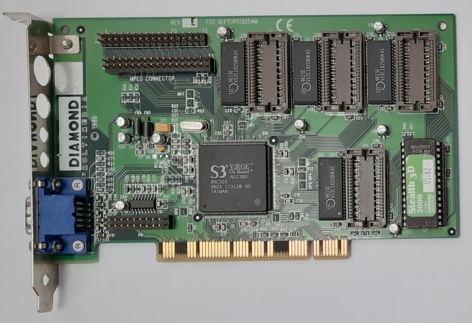 Diamond Stealth 3D 2000 PCI Graphics Card (S3 ViRGE, 86C325, 2MB, Retro, 1996)