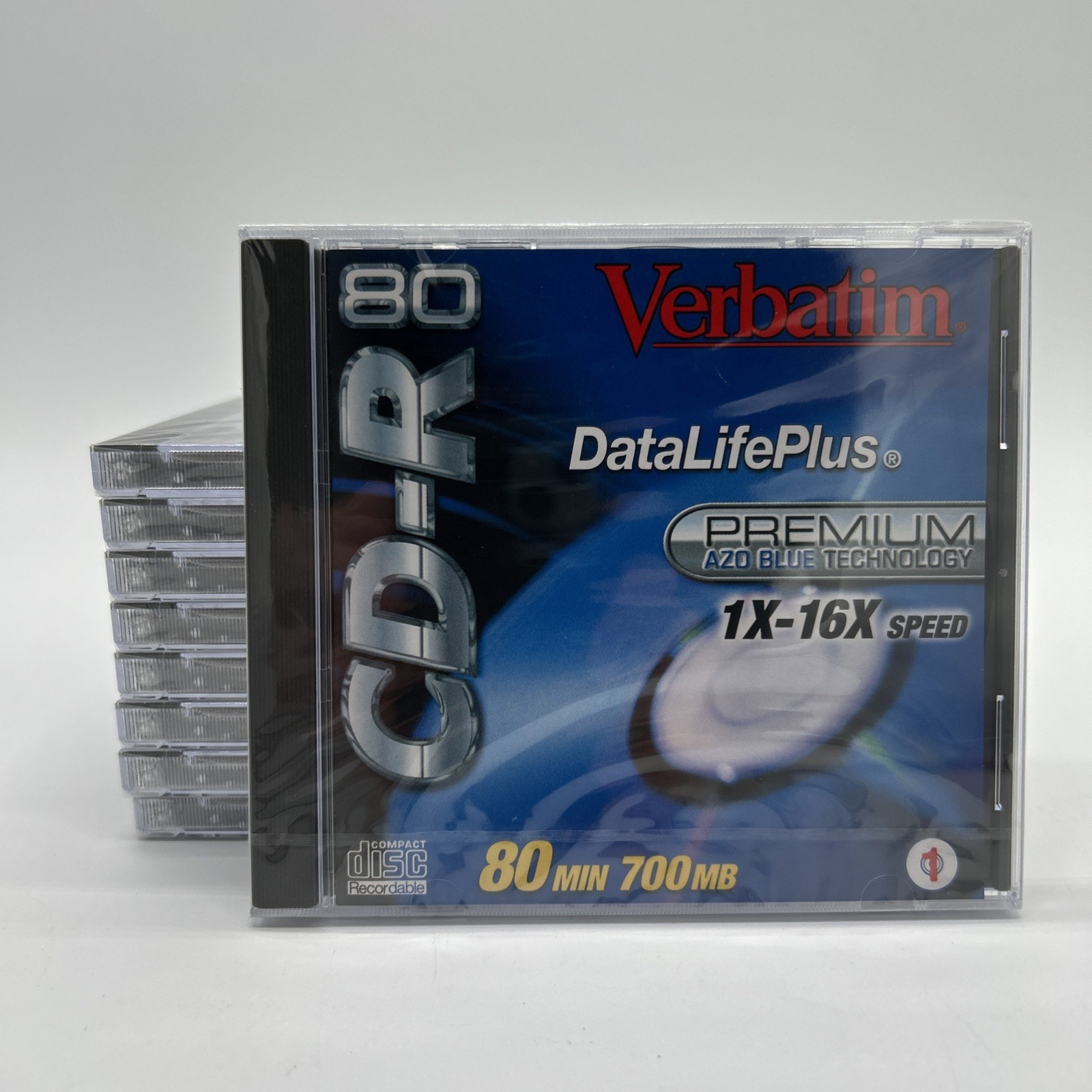 Verbatim DataLifePlus 80 min CD-R Premium AZO Blue Tech 1X-16X Speed Lot x9