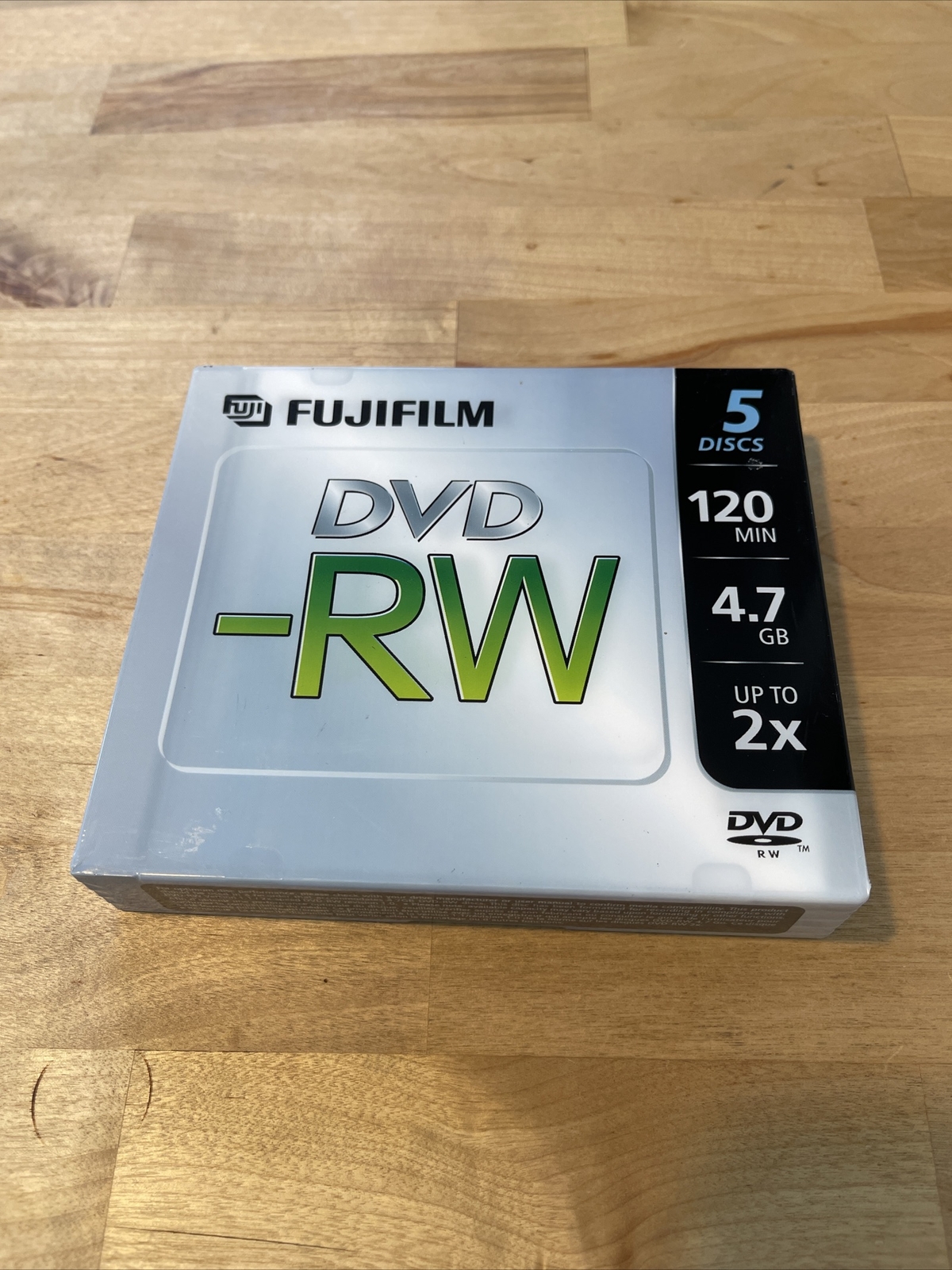 BRAND NEW Pack Of 5 DVD-RW Fujifilm Discs Disks DVDs 120 Min 4.7GB Jewel Cases