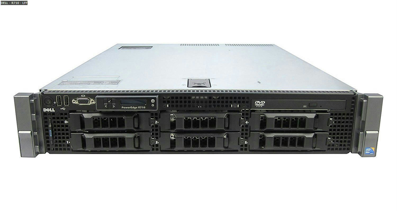 DELL PowerEdge R710 Server 2×Six-Core Xeon 2.8GHz + 72GB RAM + 6×4TB SAS RAID