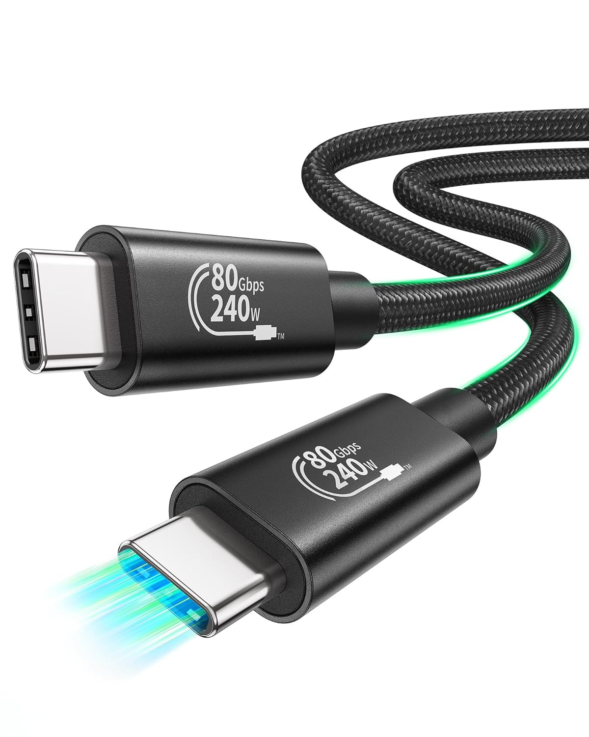 80Gbps USB4 Cable for Thunderbolt 5 Cable 5FT, High Speed USB C Cable, 120Gbps B
