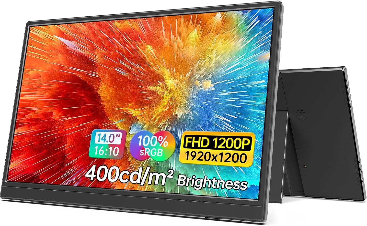 High-Resolution 14-Inch HDR Portable Monitor with USB-C and HDMI Connectivity