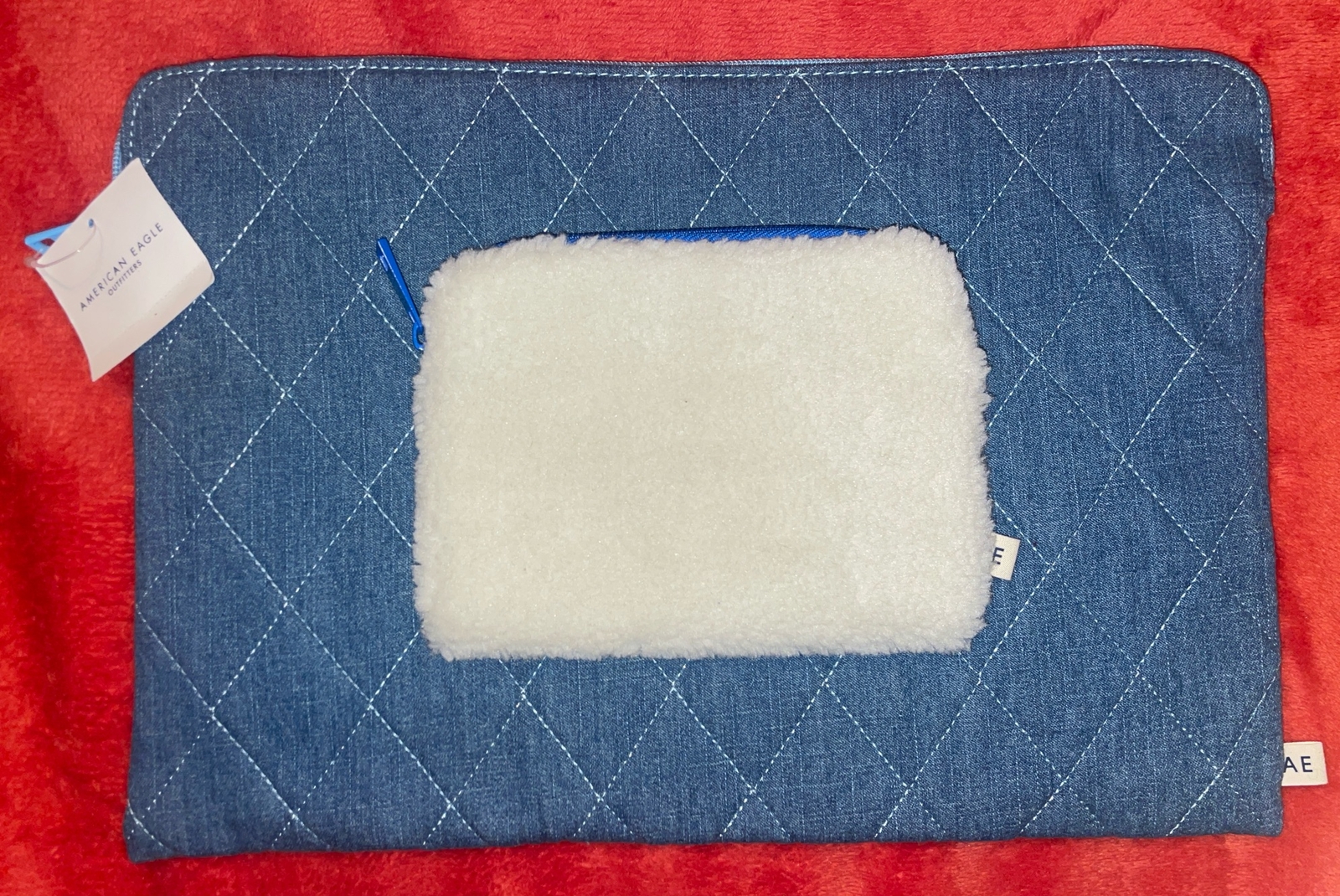 American Eagle Outfitters Laptop Sleeve with Removable Pen Pouch Denim AE