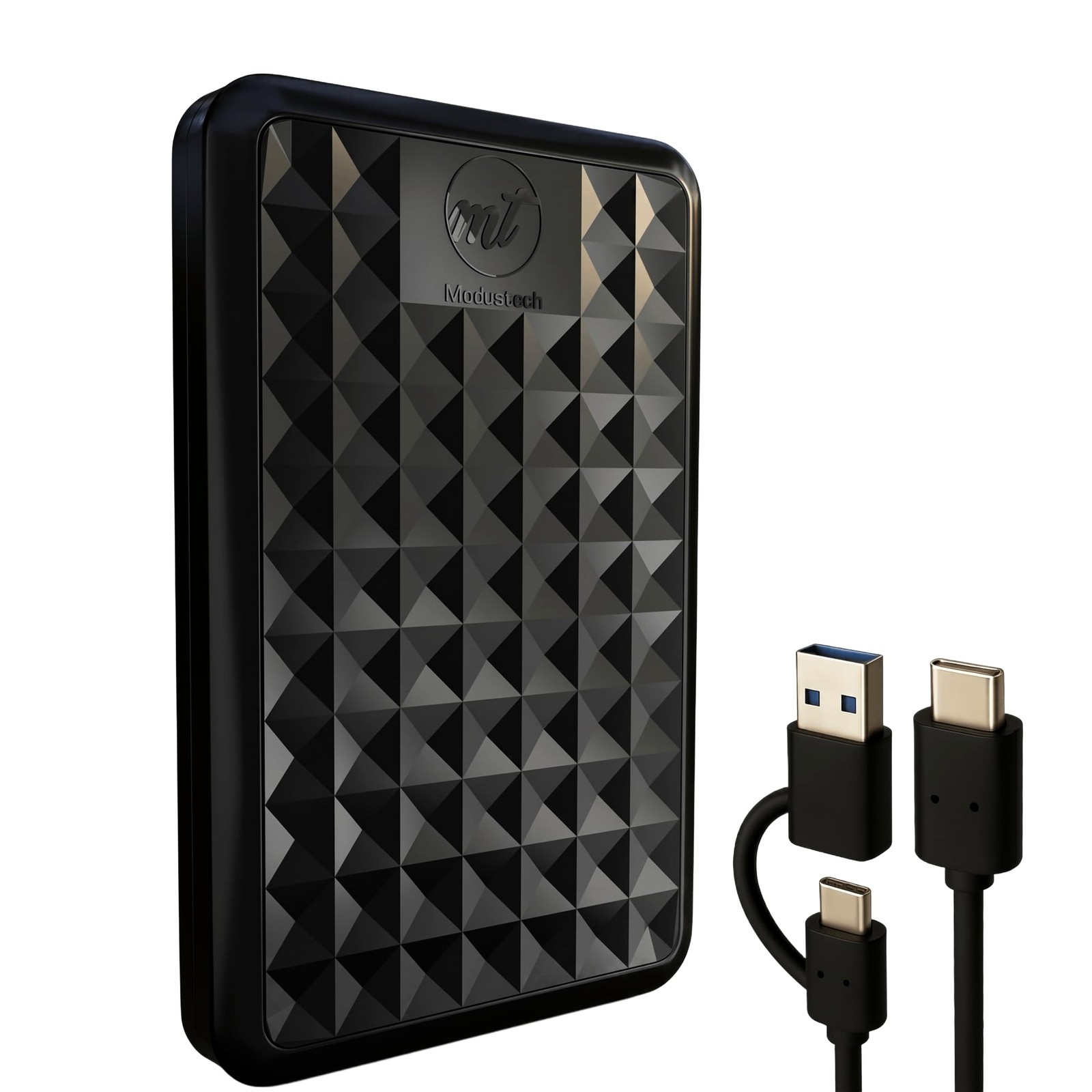 ModusTech Facet 500GB External Hard Drive Portable USBC/USB 3.1 Plug & Play U...