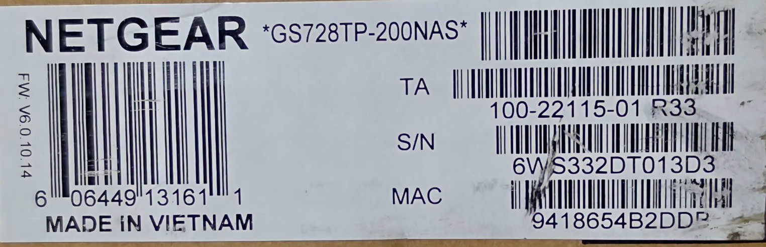 NETGEAR GS728TP-200NAS