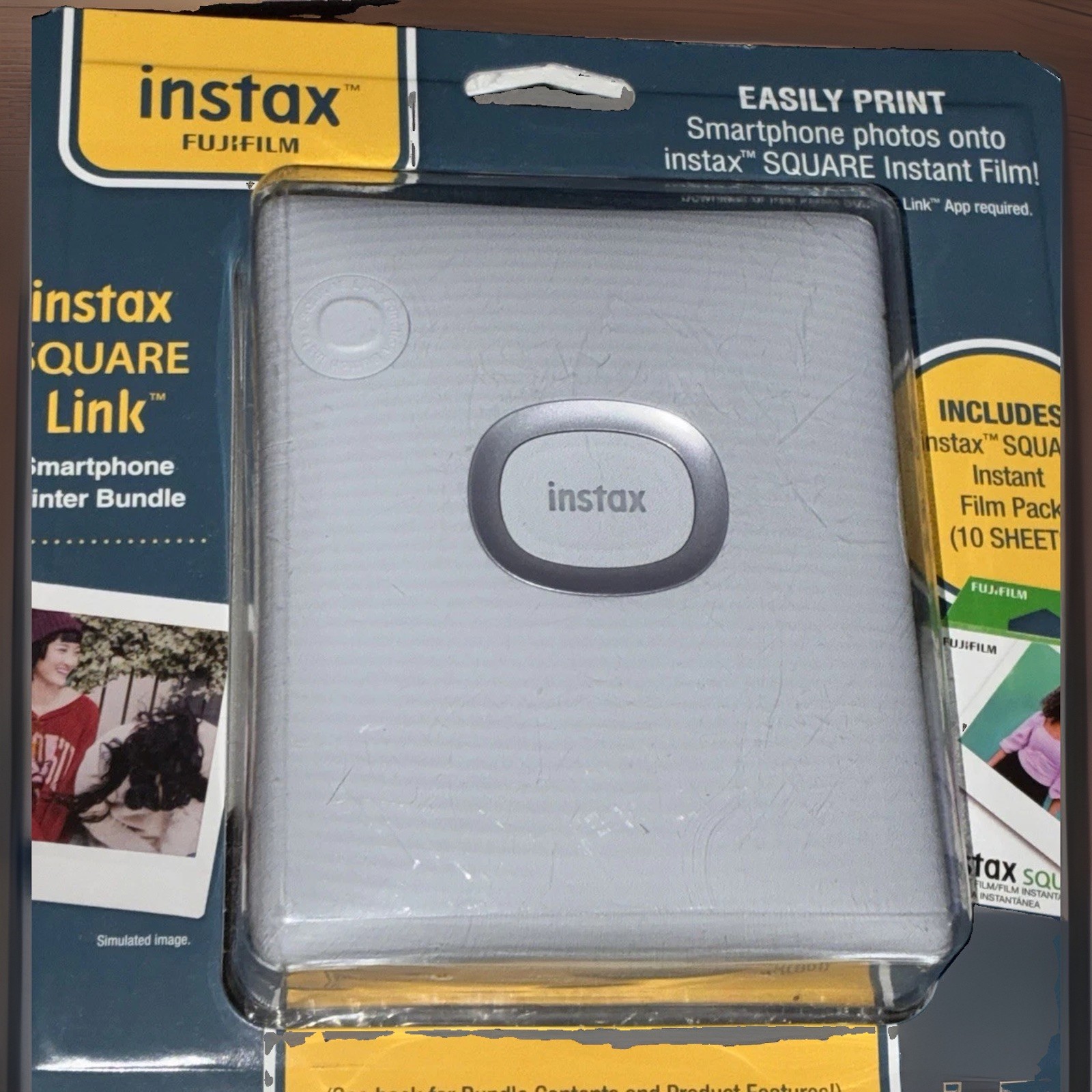 Fujifilm instax SQUARE Link Portable Color Mobile Photo Printer Dye Sublimation