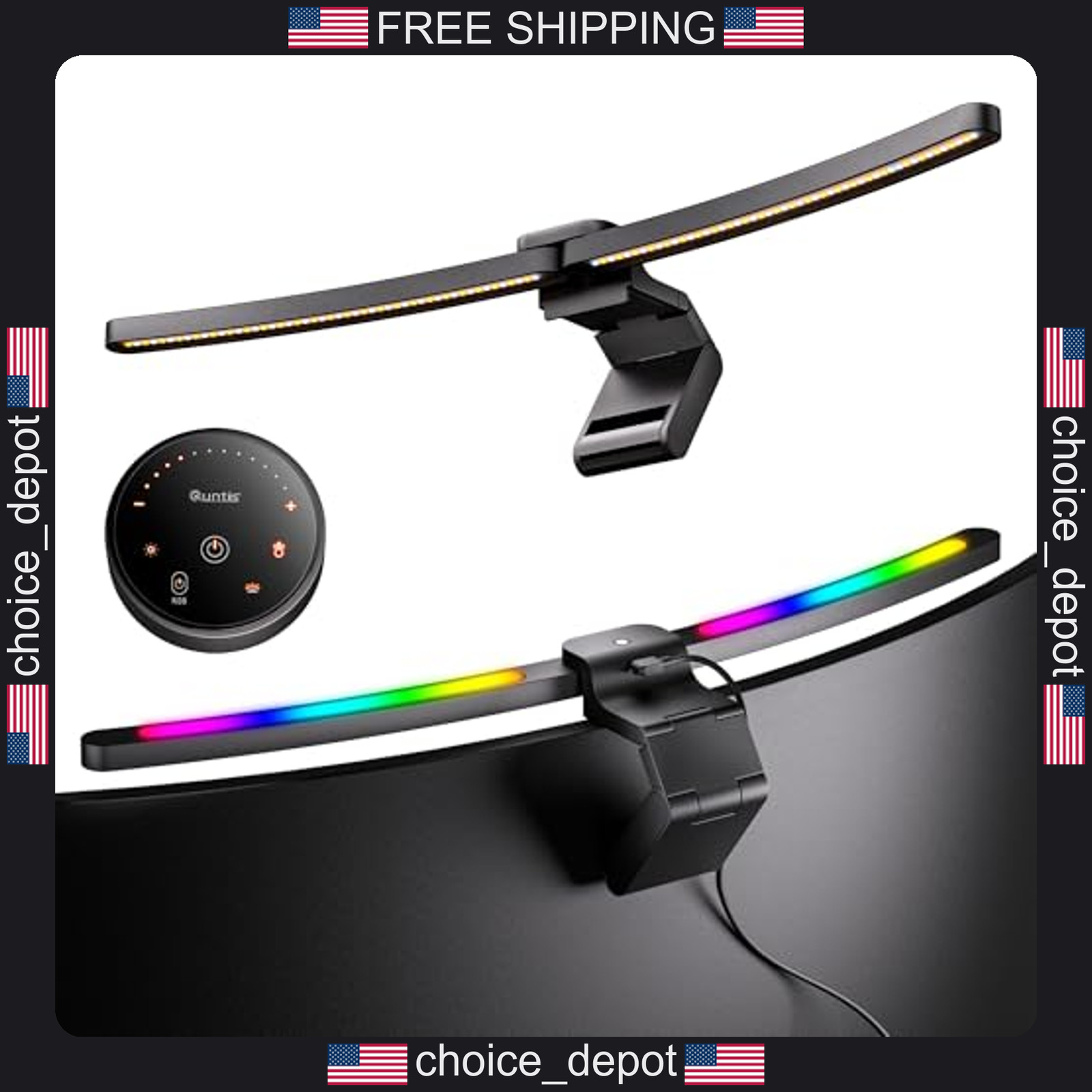 Quntis Curved Monitor Light Bar 26 inch RGB Backlight for 34+ inch Screens