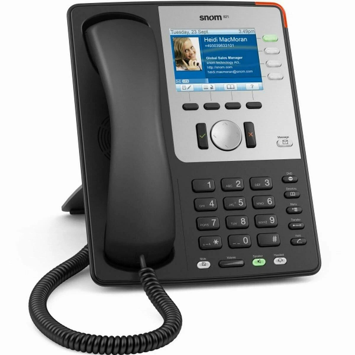 SNOM 821 VoIP Wireless Phone 12-Line LCD Gigabit No power Adapter