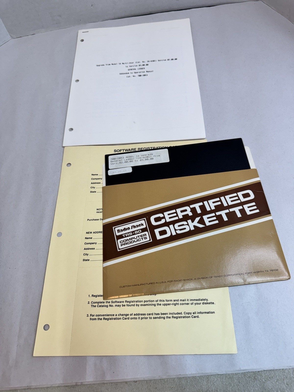VTG Radio Shack TRS-80 Model 16 General Ledger Software Upgrade Diskette #39
