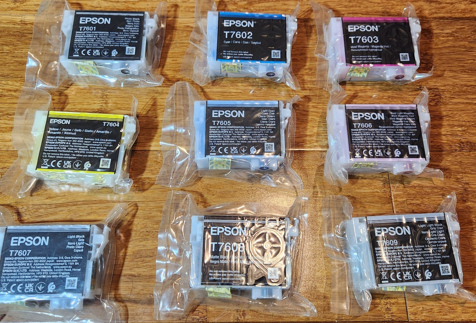 Set Of 9 Genuine Epson 760 T760 Ink for P600 Printer No Box OEM