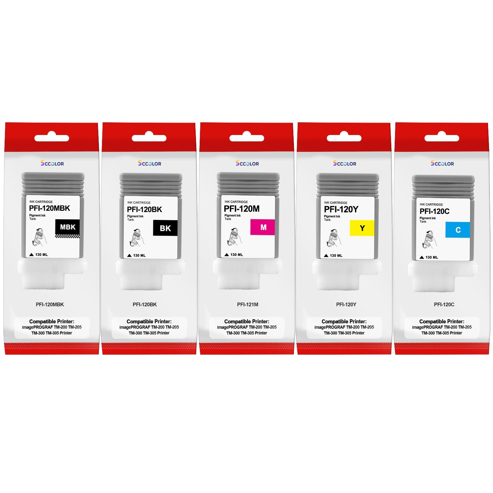 Canon PFI-120 Ink Tank Bundle PFI-120MBK/BK/C/M/Y imagePROGRAF Open Box