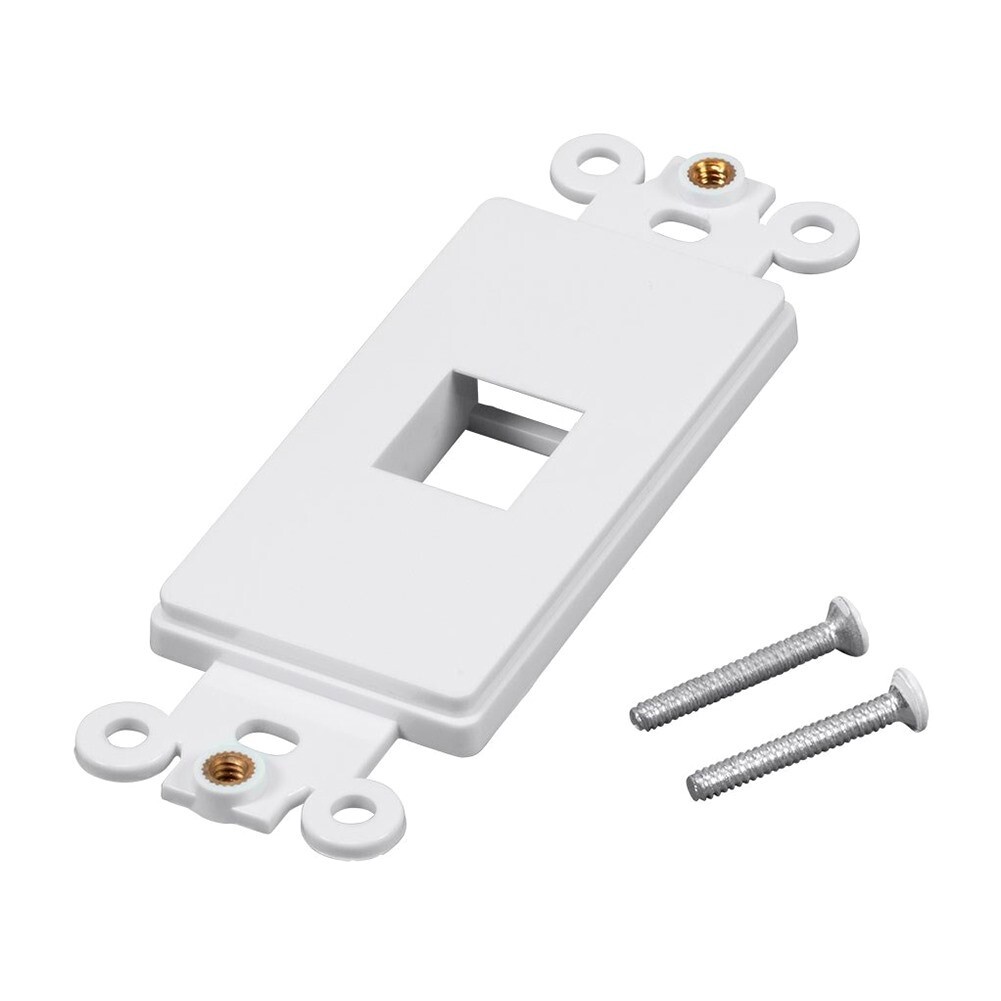 1 Port Hole 1-Gang Keystone Jack Insert Decora Style Wall Plate Modular White