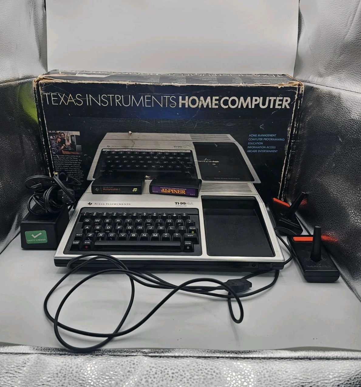 Vintage TI-99/4A Home Computer System with accessories, TV Adapter And Two Games