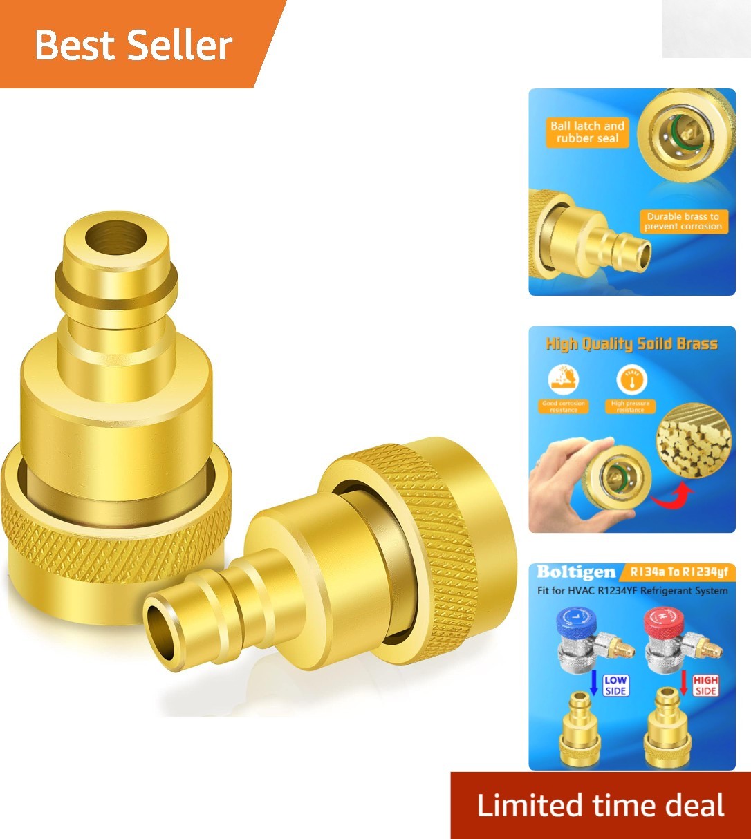 R1234yf to R134a Conversion Adapter Kit - Quick Connect & Brass Design