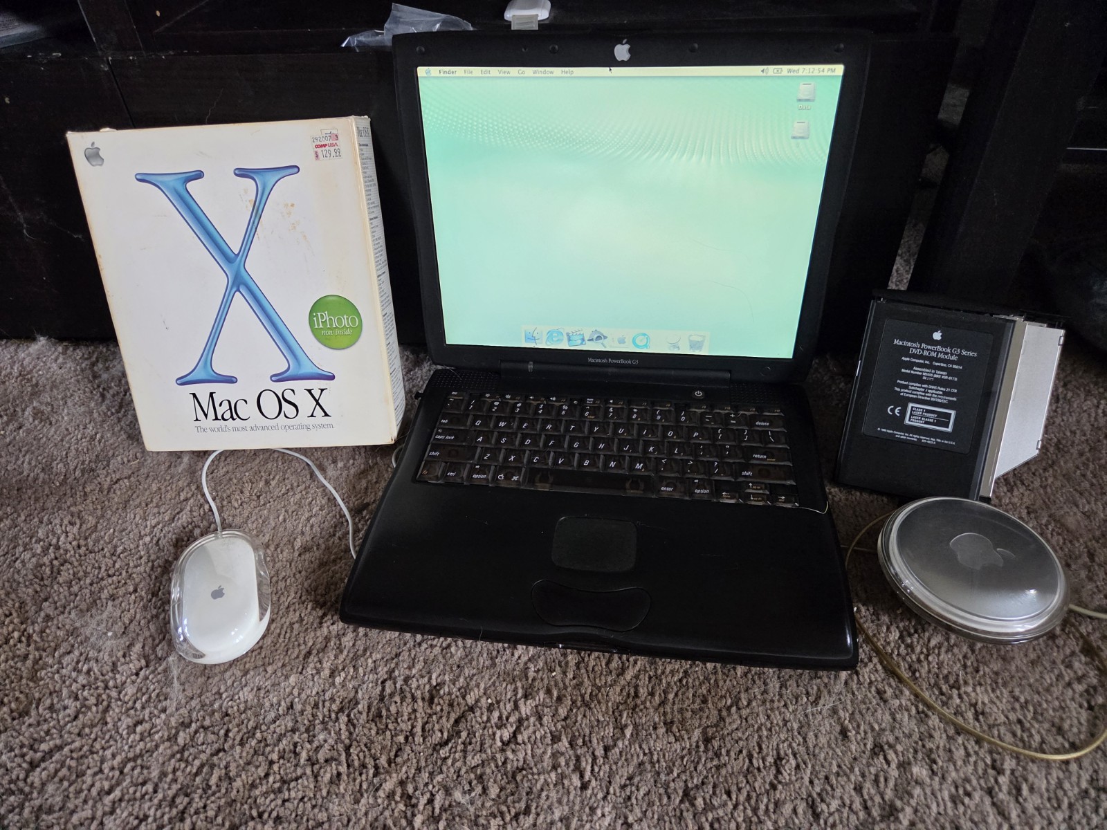 VINTAGE Apple PowerBook G3 Lombard M5343 400MHz 192MB Working Mac OS X Bundle