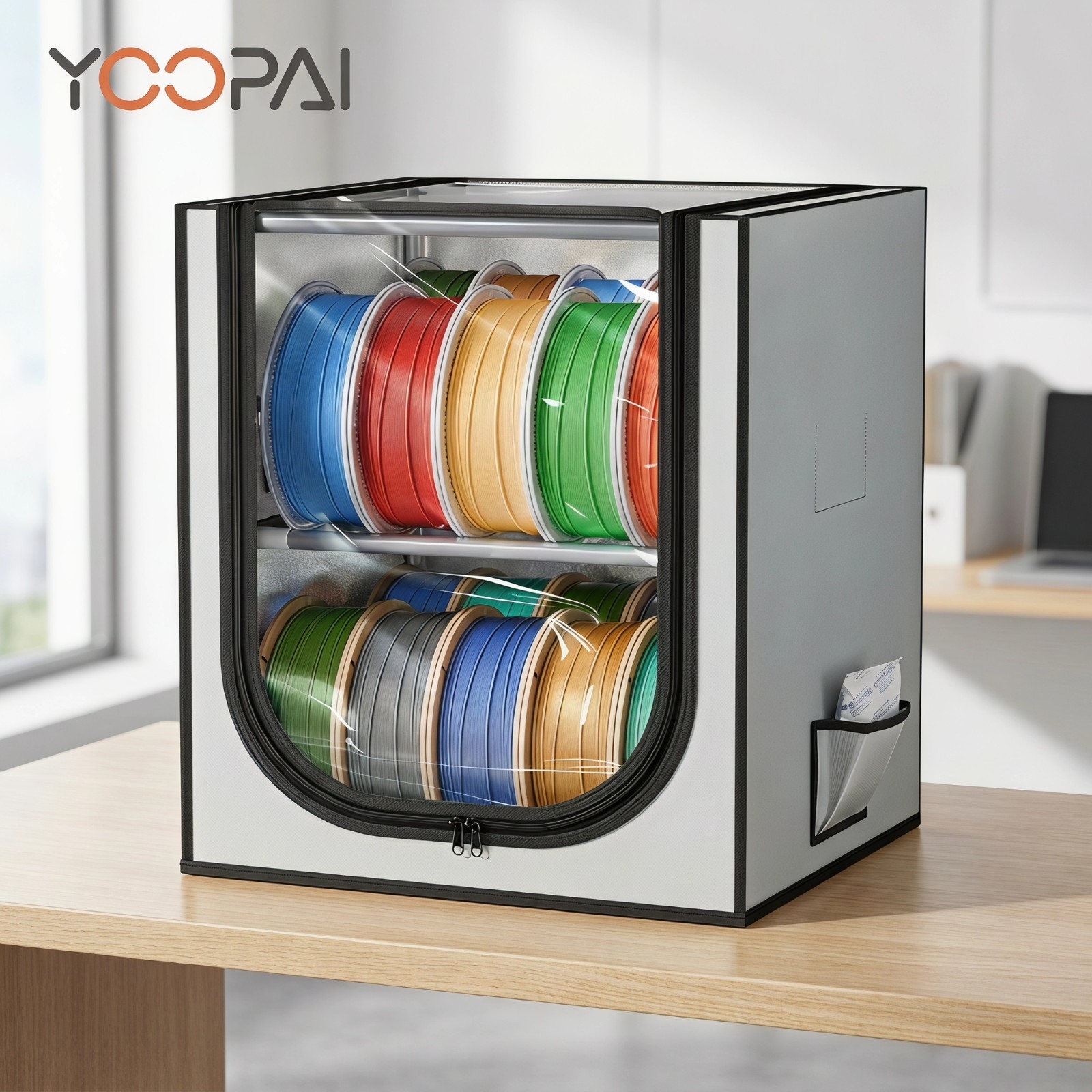 YOOPAI 3D Printer Filament Storage Box 2 layers for 24 rolls of 1kg filament