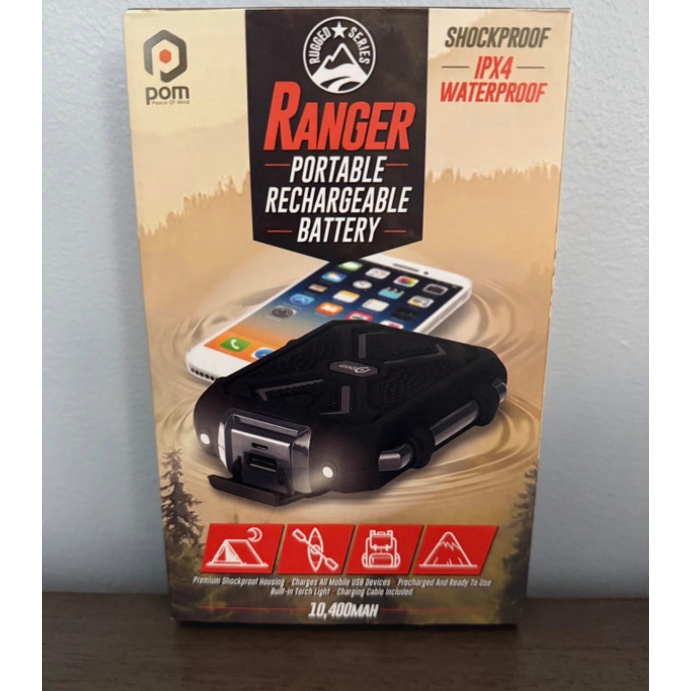 Outdoors Rugged Waterproof Shockproof Powerbank High Power 10,400mAh New