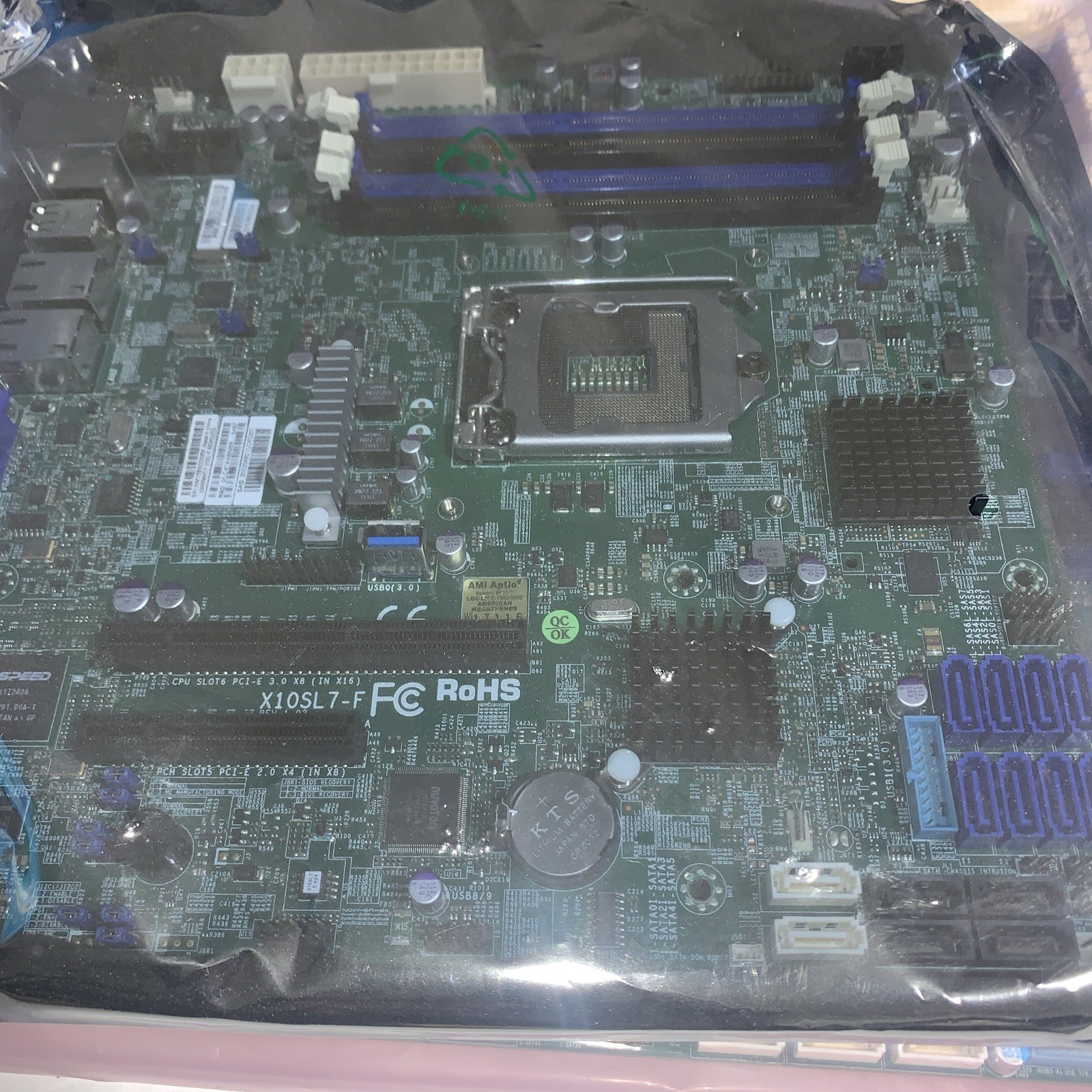 Supermicro X10SL7-F Motherboard Single Socket LGA1150 DDR3 MicroATX Heatsink, IO