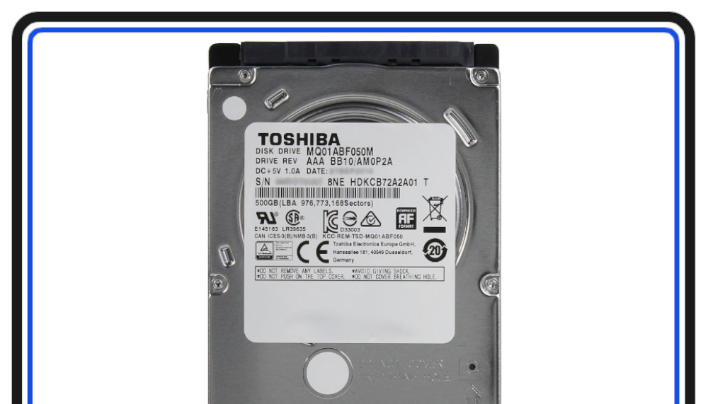Toshiba  TOSHIBA MQ01ABD050 500GB 5400 RPM 8MB Cache SATA 3.0Gb/s 2.5" Internal 