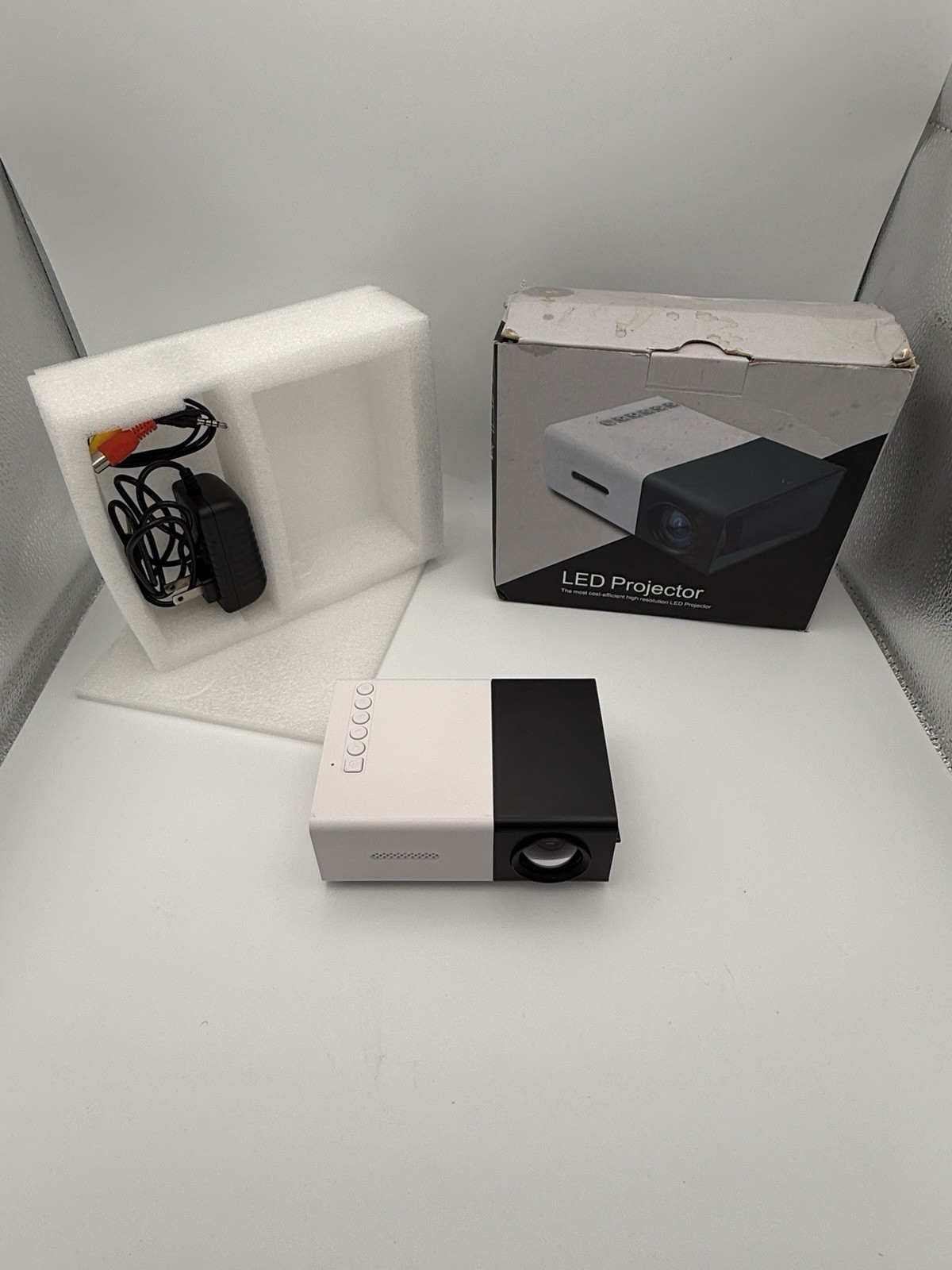Mini LED Projector Portable Home Theater AV HDMI USB Open Box Tested Power