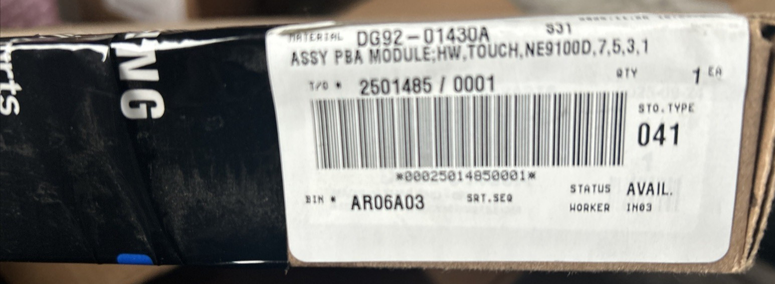 DG92-01430A OEM Samsung Range Control Board PBA Module