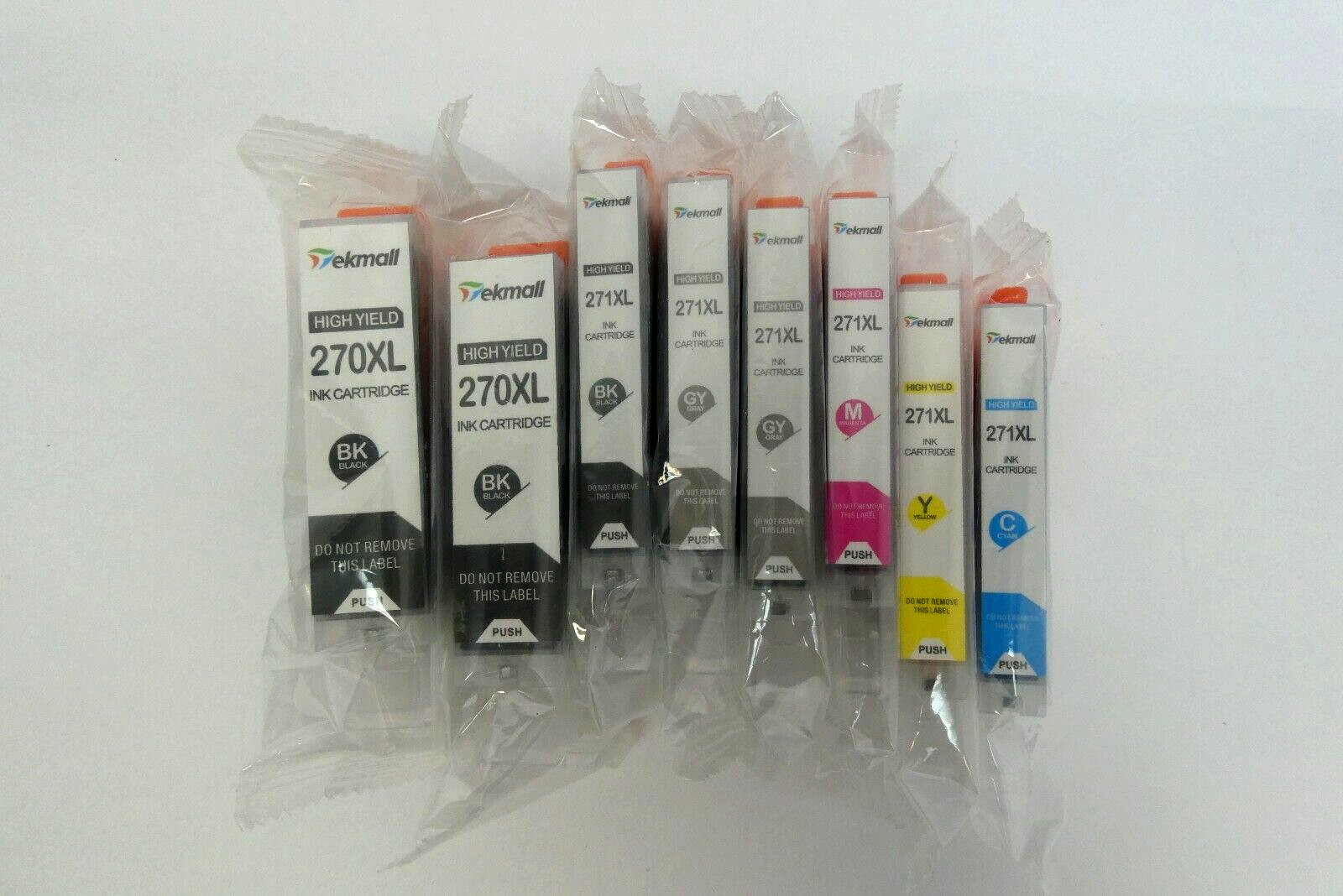 Lot New Ekmall High Yield Ink Cartridges 270XL 271XL Magenta Yellow Gray Black