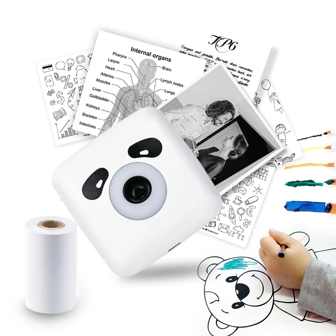 vretti Sticker Printer, TP6S Print Pod Mini 300DPI White
