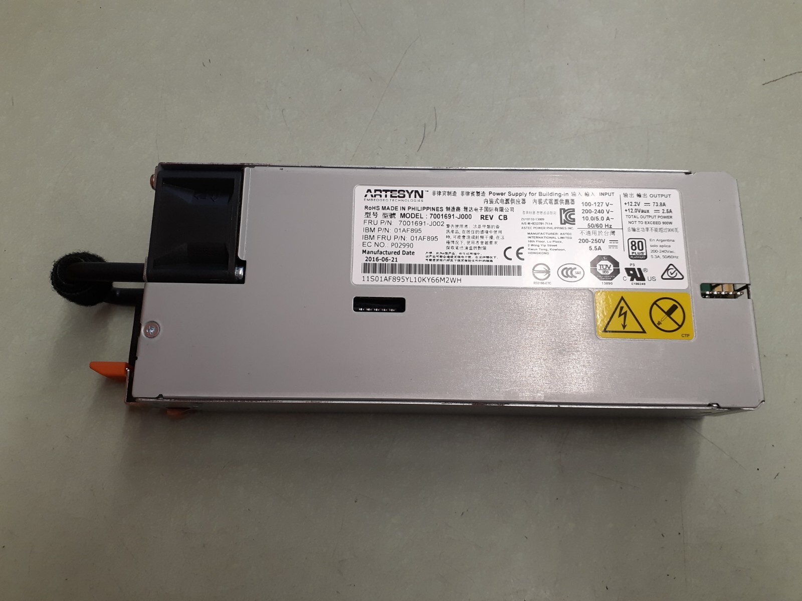Artesyn 7001691-J000 IBM 900W 80 Plus Platinum Power Supply