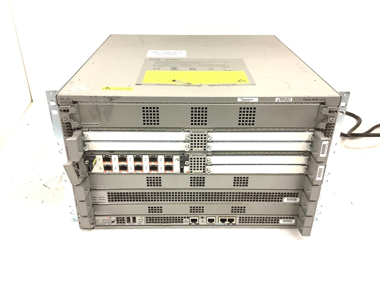 Cisco ASR1006 1000 Series Aggregation Services Router w/Spa-10X1GE-V2 RP1 ESP20