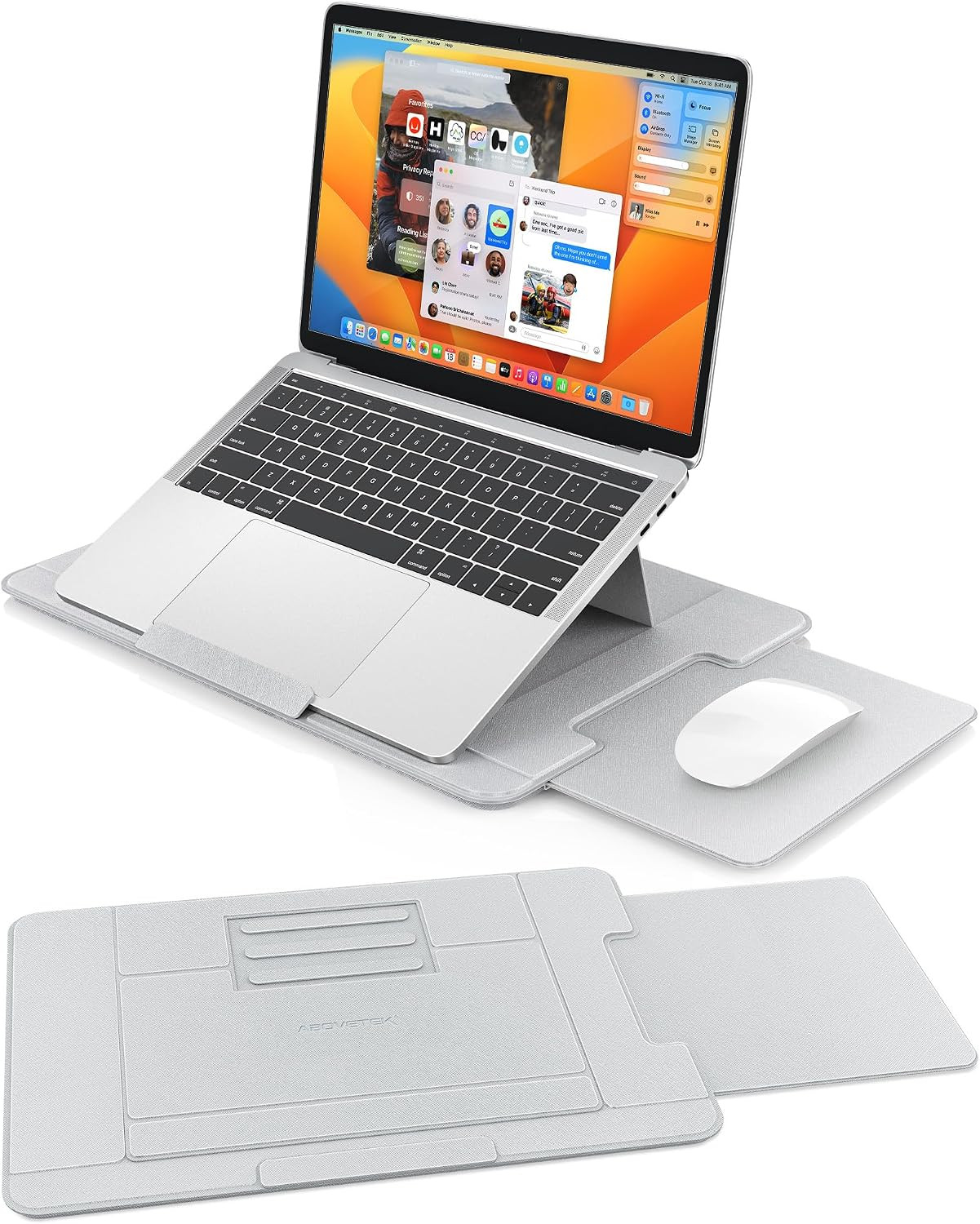 Abovetek Adjustable Laptop Lap Desk, 3 Ergonomic Angles, PU Leather Non-Slip