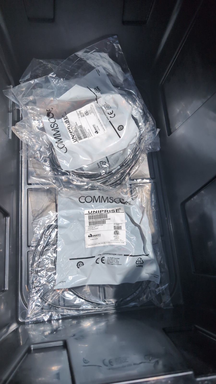 Commscope UNC-7F-BK Brand New 50 Pack in Packaging Cat6 Patch Cables Black 7 FT