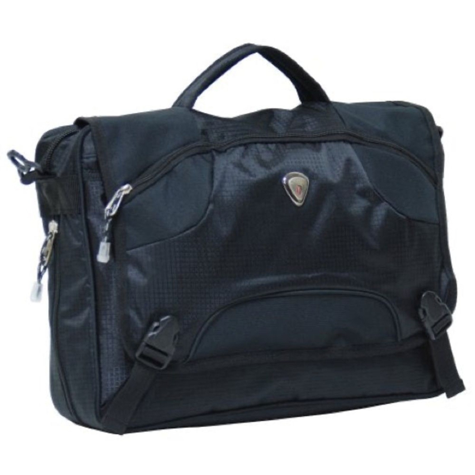 Calpak Expandable Laptop Messenger Bag Black 18" Business Travel Briefcase NWT