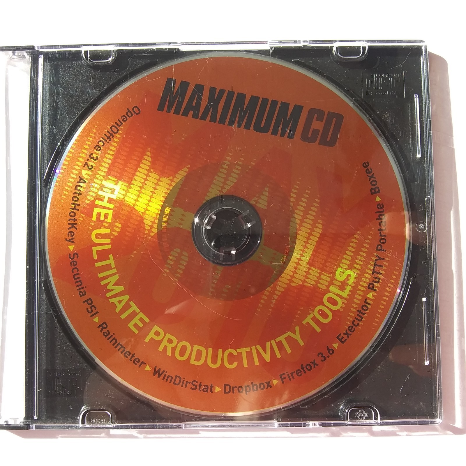 Maximum CD Ultimate Productivity Tools OpenOffice Firefox 3.6 Software Disc