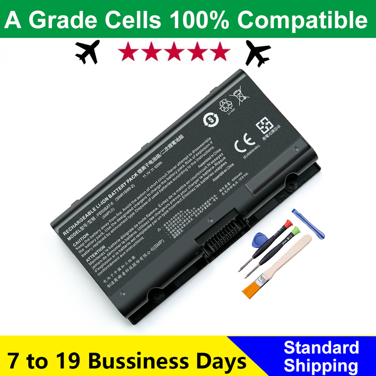 PB50BAT-6 6-87-PB50S-61D00 Laplop Battery For Clevo PB71EF-G PowerSpec 1720 1520