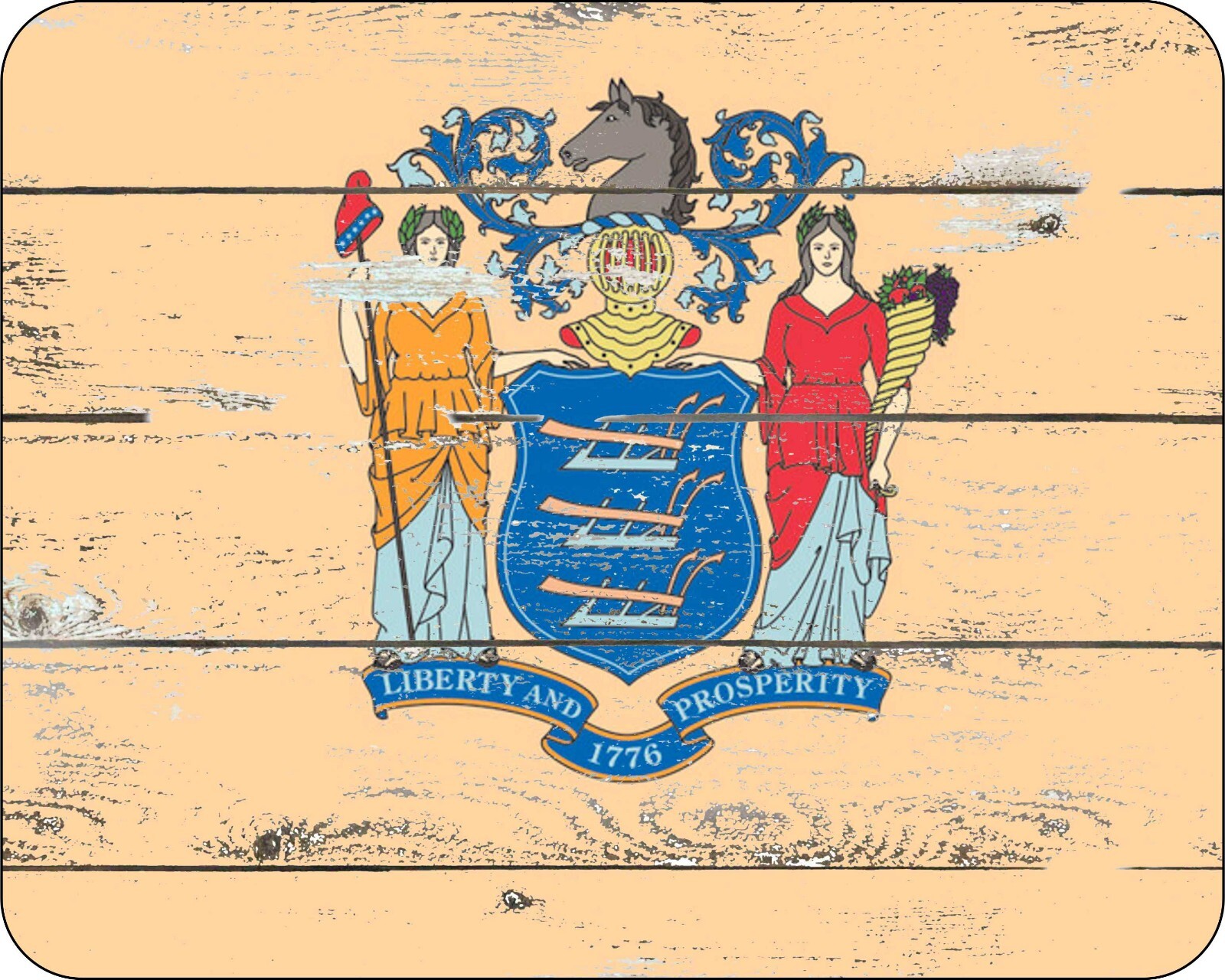 State Flag Of New Jersey Mousepad 7 x 9  Distressed Art Photo mouse pad