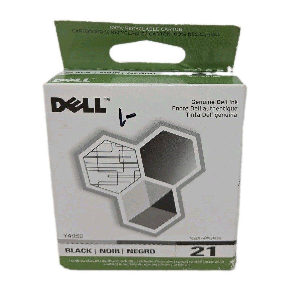Genuine Dell Printer Ink Cartridge Black 21 Series Sealed Box Y498D -New
