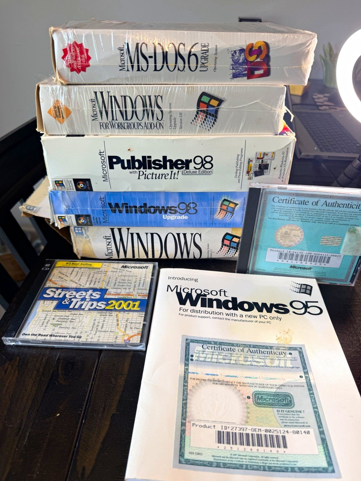 Lot of 7 Original Microsoft Software Programs. Used/Open Box.