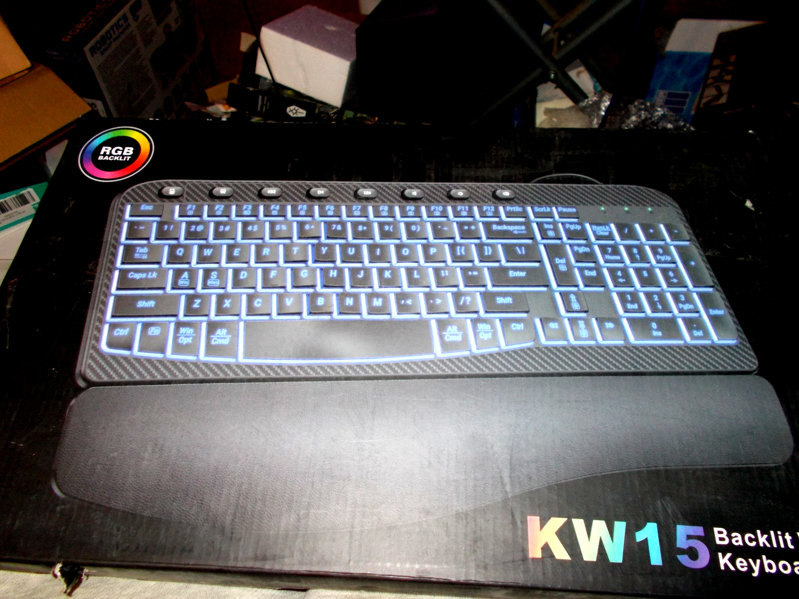 SABLUTE Large Print Backlit Keyboard, Wired USB Lighted Computer Keyboards wi...